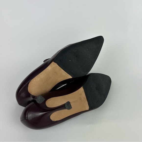 Manolo Blahnik Vintage Campari Burgundy Pointed Toe Mary Jane Heels Size 39.5 - Picture 6 of 12